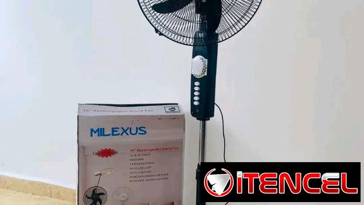 Ventilador recargable MILEXUS DE PEDESTAL de 18 pulgadas  65  USD