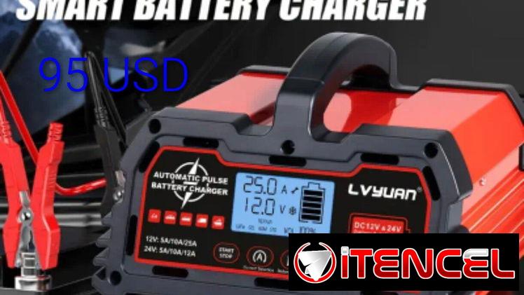Cargador inteligente LVYUAN de 25A para baterias LiFePO4, Litio y Plomo