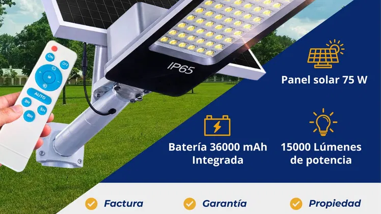 Lámpara recargable con su panel solar