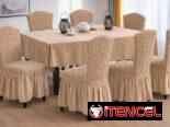 Set de fundas para sillas + mantel