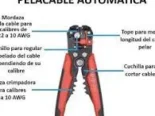 pinza pelacable automática, diseñada para pelar, cortar y crimpar cables de manera eficiente.