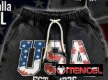 Short Cargo Negro “USA EST 1776” – XL – Estilo Urbano Premium