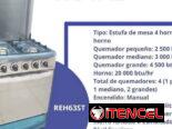 Cocina de gas con horno 4 hornillas Royal