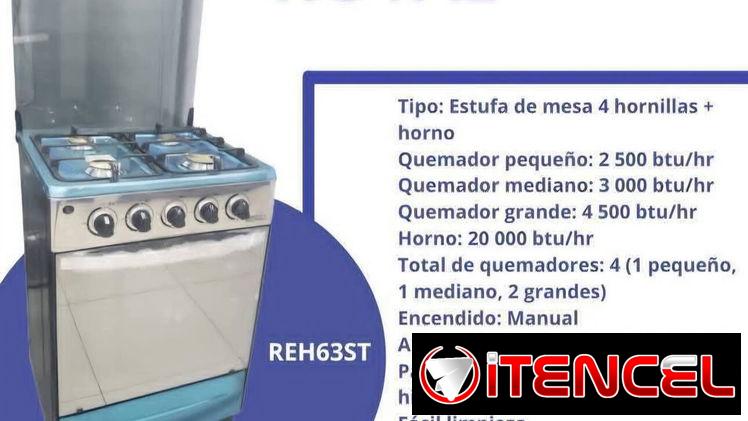 Cocina de gas con horno 4 hornillas Royal