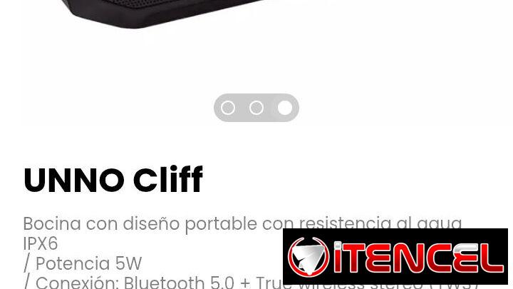 Bocina con diseño portable con resistencia al agua IPX6. UNNO Cliff
