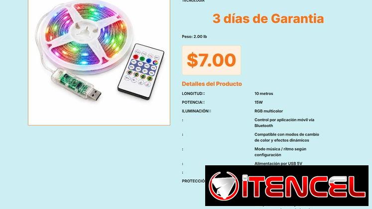 Tira LED Multicolor RGB de 10m IP68 Resistente al Polvo y Humedad VPT#-0460