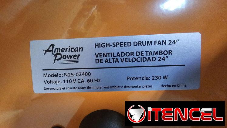 VENTILADOR TURBINA 24″ MARCA : AMERICAN POWER