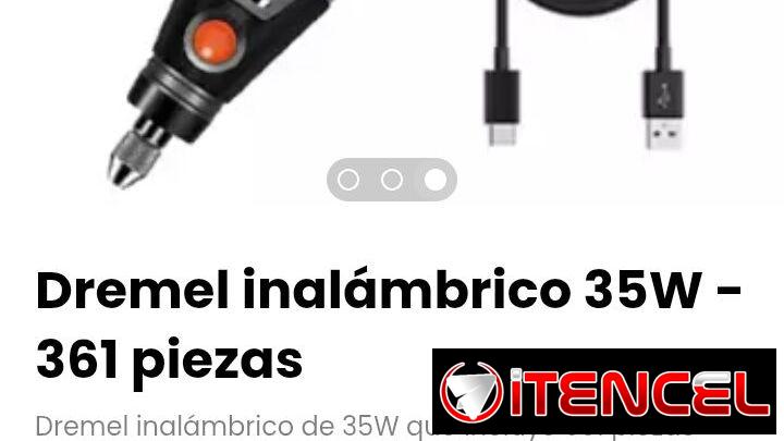 Dremel inalámbrico 35W – 361 piezas. / 3 velocidades: 8500 -16500 – 21000 rpm