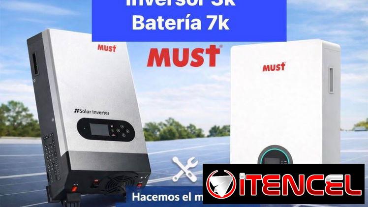 🚨 ¡SÚPER PROMO! 🚨  ⚡ Sistema Inverso + Batería  MUST 🔋 3K inversor + 7k  batería LiFePO4  ✅ Energía 24/7 sin apagones