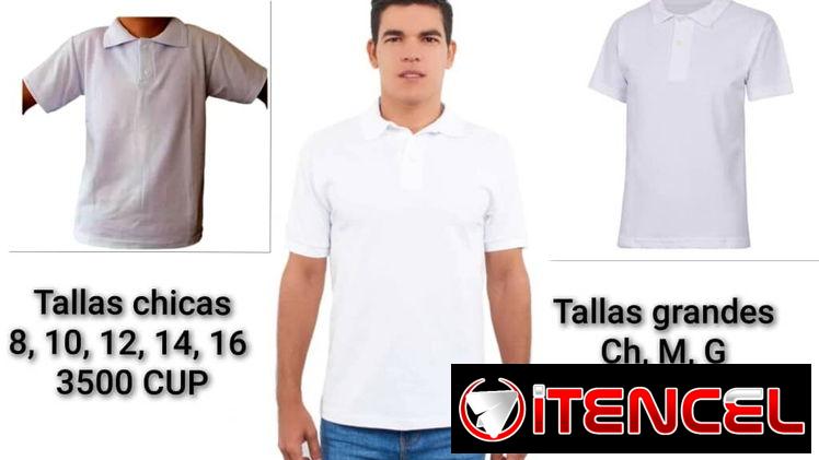 Pullóveres blancos cuello tipo polo TODAS las tallas