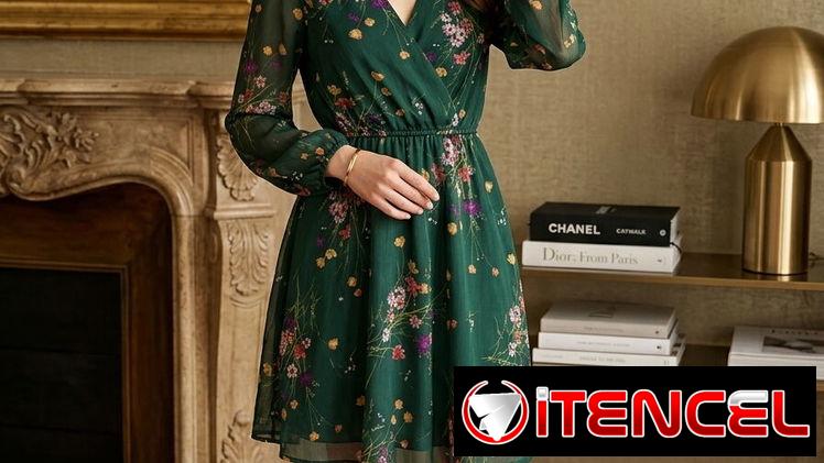 Vestido Corto Elegante Floral Talla S • 20 USD