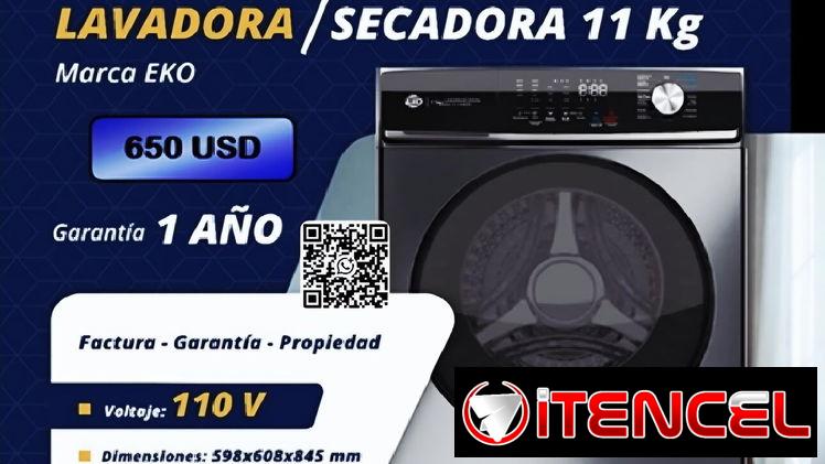 2-	 Lavadora + Secadora al Vapor EKO 11KG