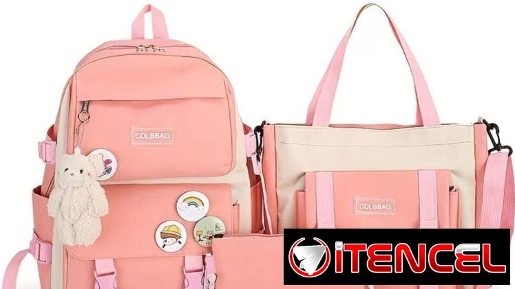 Conjunto de mochila color rosado