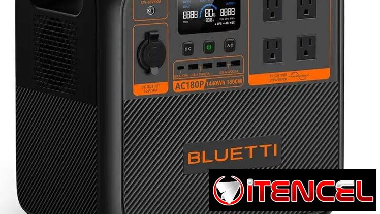 Bluetti AC180P Potencia 1800W  Pico Máximo 2700W  Capacidad 1440Wh  Entrada solar 500W