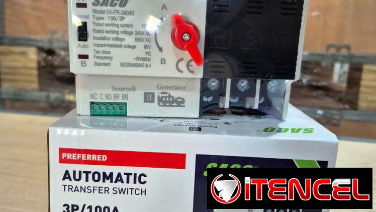 Transfer Automático de 3 Polos 100A, 220V ⚡Transfer Automático de 3 Polos 100A, 220V 〽️ Marca: SACO ✅ Tipos: 3P/100A ✅ R