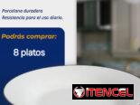Platos blancos, hondos, de porcelana