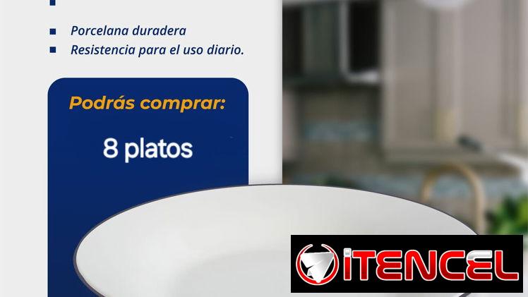 Platos blancos, hondos, de porcelana