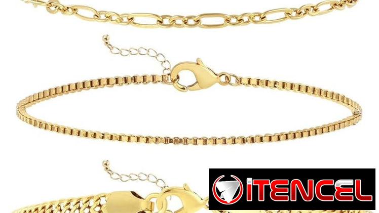 Pulseras chapado oro 14 kilates