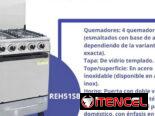 Cocina de gas con horno 4 hornillas Royal