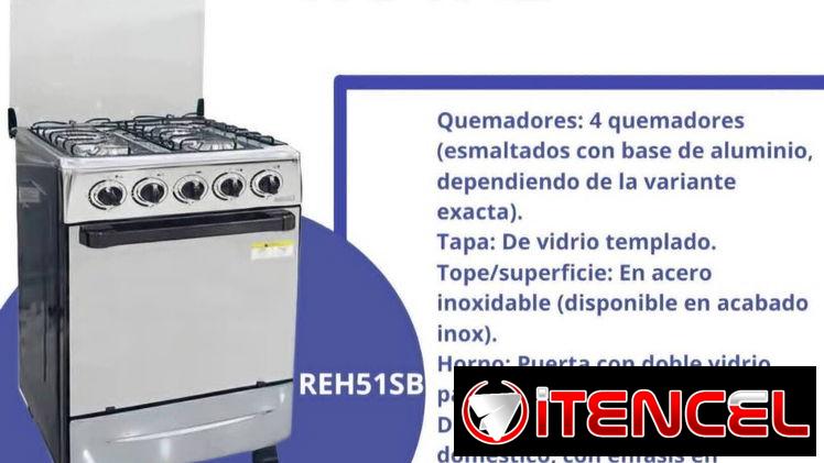 Cocina de gas con horno 4 hornillas Royal