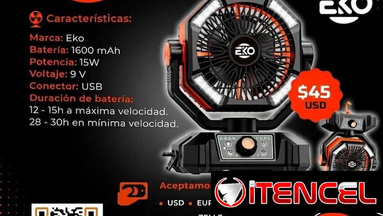💲45💲 VENTILADOR RECARGABLE EKO. MENSAJERÍA CON FACTURA Y GARANTÍA. TLF 54833699