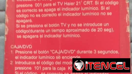 MANDO HAIER PARA TV Y CAJITAS DE TV. 2500 CUP.