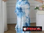 Vestido azul de vuelos