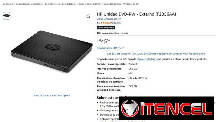 por usb Lector Quemador de Cd DvD New en su caja por USB!