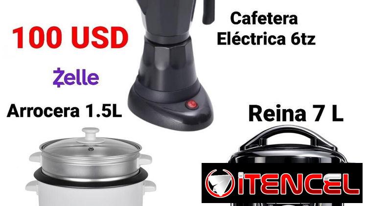 Combos, arroceras, cafeteras, freidoras, split, microondas, televisores, cocinas, sandwicheras, lavadoras, ollas, reinas