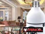 Gangaa Cámara de vigilancia con bombilla E27 para interiores, videocámara inalámbrica con Wifi