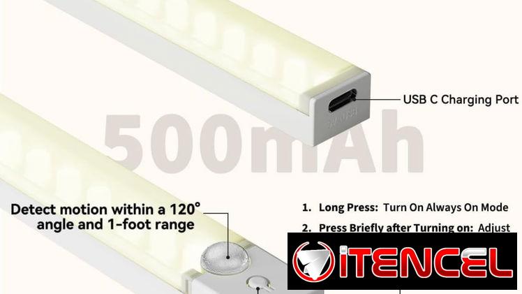– Set de 3 Luces LED  con sensor de movimiento USB Recargables