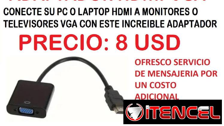 TENEMOS A LA VENTA ADAPTADOR HDMI-VGA. TENEMOS MENSAJERIA ADICIONAL