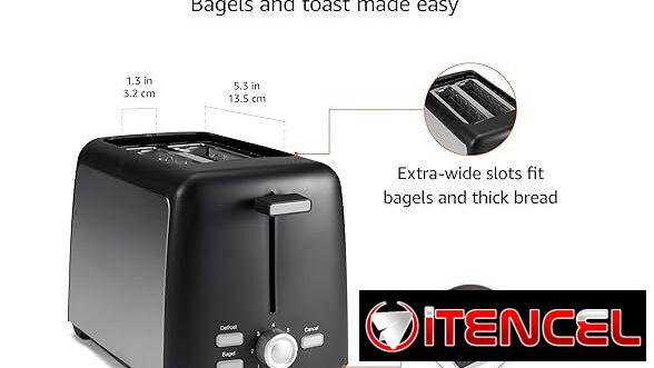 🍞🔥 Tostadora Amazon Basics 2 Rebanadas 800W | 7 Niveles | Bagel/Defrost/Cancel | ENVÍO DISPONIBLE * + GARANTÍA**