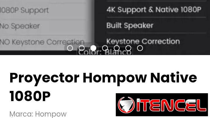 Proyector Hompow Native 1080P.  Marca: Hompow