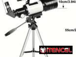 Telescopio astronómico 150X de alta potencia, portátil con apertura de 2.756 in (refractor HD, trípode)