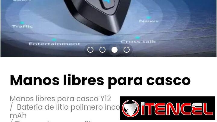 Manos libres para casco Y12. Bluetooth 5.4