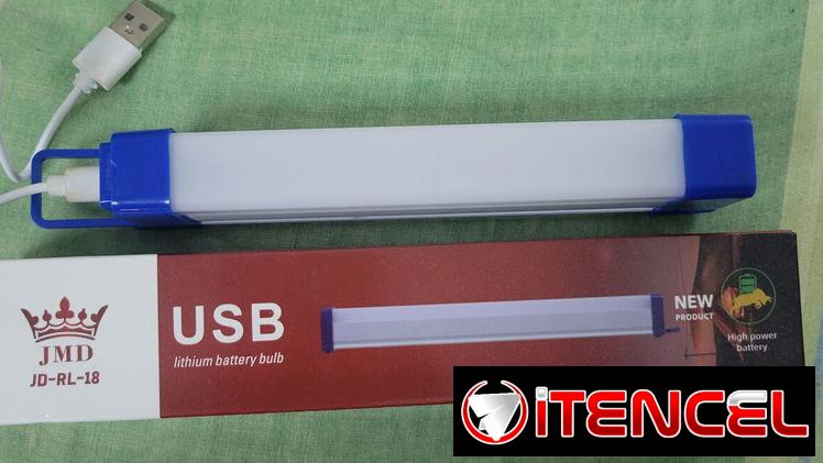 Lámpara recargable de litio  se carga con batería de celular luz fluorescente