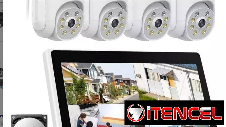 Sistemas de cámaras de Seguridad//CCTV Hiseeu 4 cámaras + Pantalla//Para exteriores IP66//Visión Nocturna//Nuevo