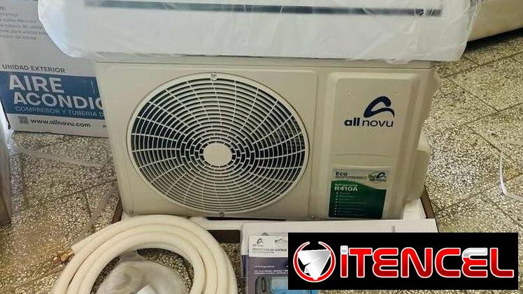 AIRE ACONDICIONADO TIPO SPLIT ALL NOVU 1 TONELADA,CON SOPORTE DE PARED Y REGULADOR DE VOLTAJE