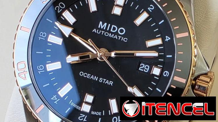 🇨🇭  ¡ estreno ! 🇨🇭 mido ocean star gmt automático swiss made plateado con detalles dorado