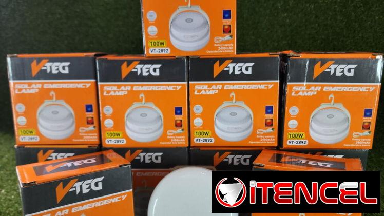 Lámpara Solar de Emergencia V-TEG 100W: ¡Potencia y Luz Garantizada en Cualquier Apagón!