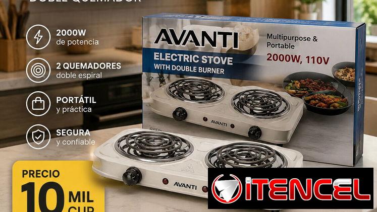 Cocina eléctrica doble hornillas Avanti