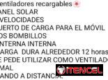 Ventilador recargables con panel solar y dos bombillos