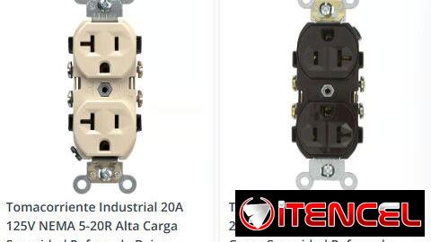 Toma Tomacorriente Industrial 20A 125V NEMA 5-20R Alta Carga Seguridad Reforzada