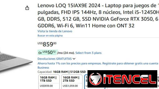 Laptop Lenvo 15IAX9E | videojuegoshabana.com