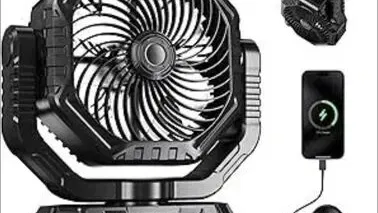 45USD Excelente ventilador portátil con mas fluidez de aire al poseer dos paleta con una autonomía de 5 a 36 horas