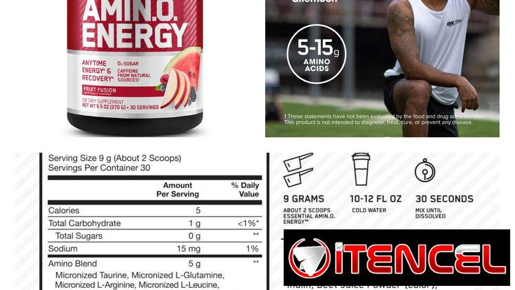Amino energy 30 servicios, pomo sellados varios sabores