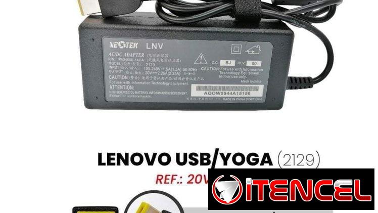 Cargador para Laptop Lenovo fino y Lenovo USB, nuevo + garantía.