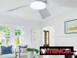 Ventilador de techo moderno Depuley 42 pulgadas 5 aspas, LUCES LED (3 MODO DE ILUMINACIÓN) BLANCO, NUEVO (incluye mando)