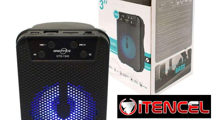 Bocina Recargable Bluetooth pequeña de 3 pulgadas . Reproduce Memoria flash, memoria SD y Radio. Volumen alto.  Precio: